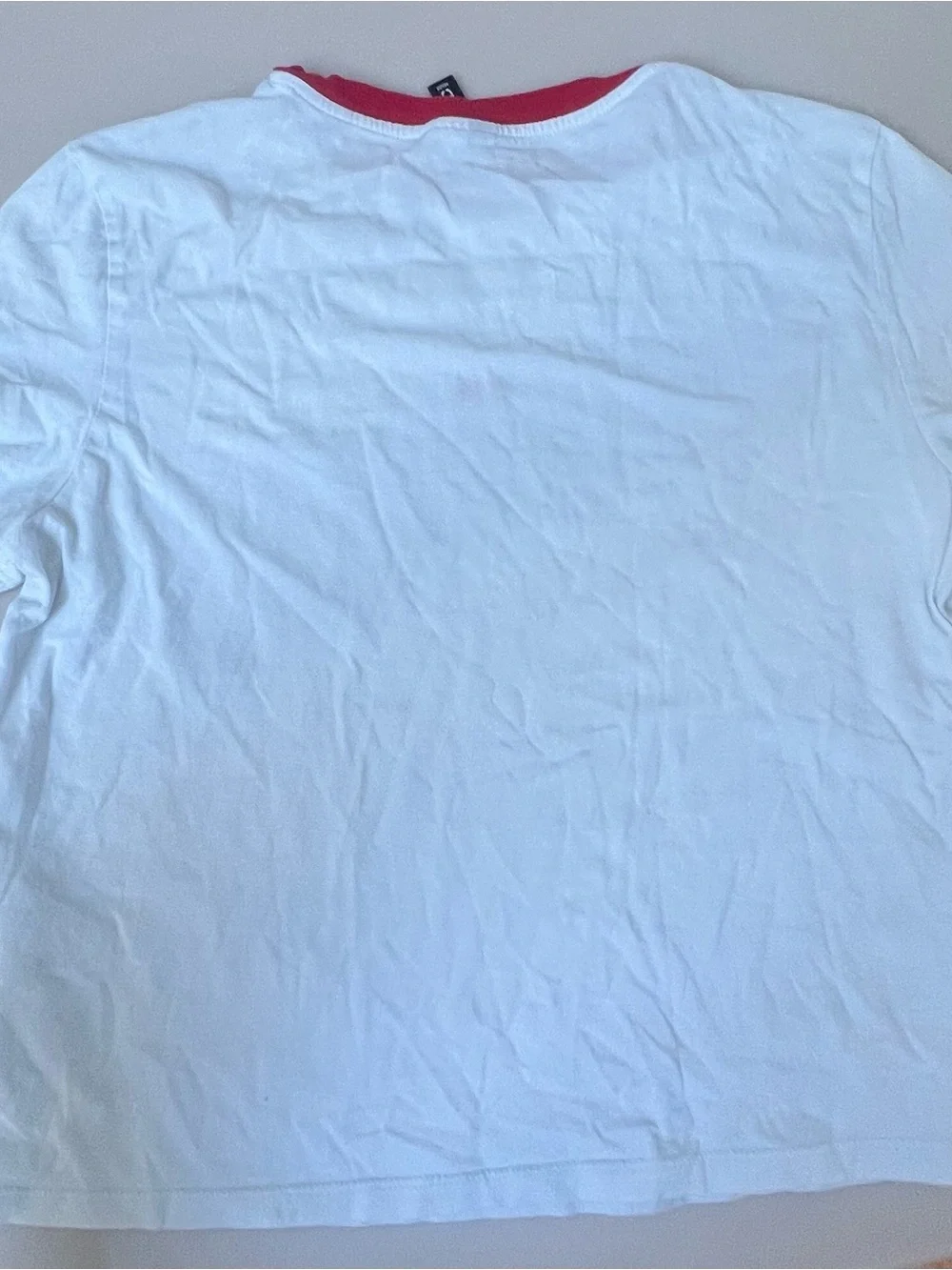H&M White Tee with Red Crew Ringer